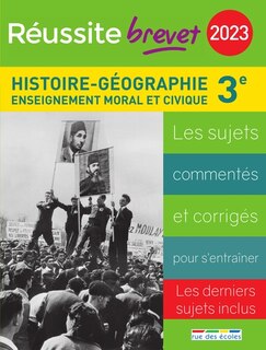Front cover_Histoire géographie, enseignement moral et civique collège 3e série générale, 2023