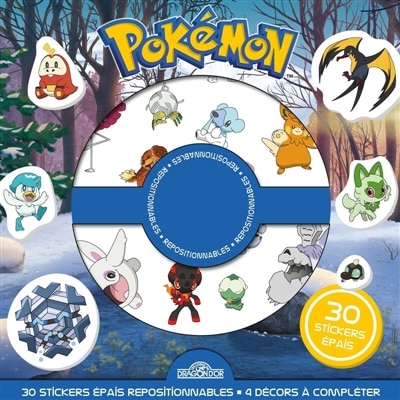 Couverture_Pokémon : Pochette de stickers épais repositionnables