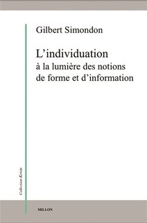 Front cover_L'individuation à la lumière des notions de forme et d'information