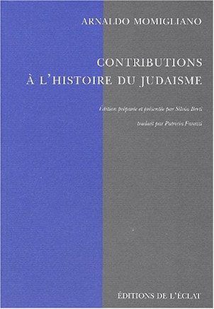 Contributions à l'histoire du judaïsme