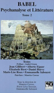 Couverture_Babel : psychanalyse et littérature, Vol. 2
