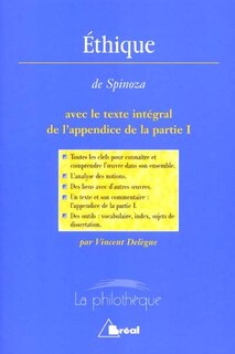 Front cover_Ethique, Baruch Spinoza : avec le texte intégral de l'appendice de la partie I