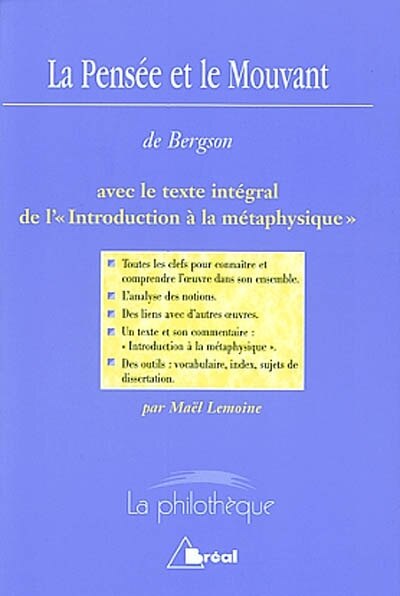 Couverture_La pensée et le mouvant, Henri Bergson