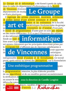 Front cover_Le Groupe art et informatique de Vincennes
