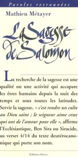 Front cover_La sagesse de Salomon