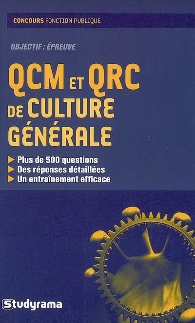 Front cover_QCM et QRC de culture générale : objectif épreuve