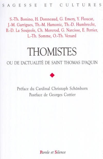 Couverture_Thomistes ou de l'actualité de saint Thomas d'Aquin