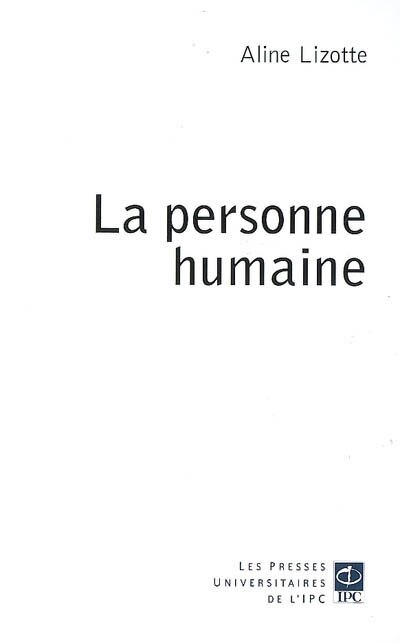 Front cover_La personne humaine