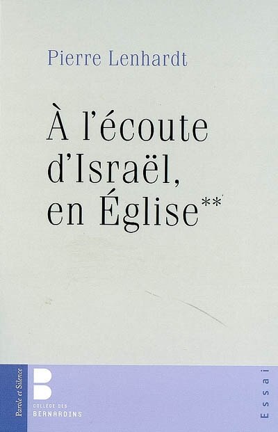 Couverture_A l'écoute d'Israël, en Église, Vol. 2