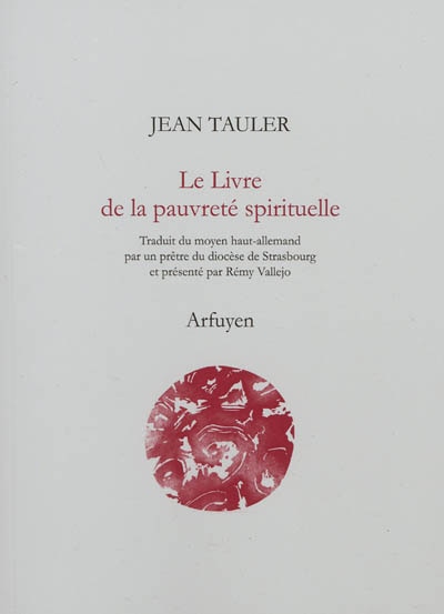Front cover_Le livre de la pauvreté spirituelle ou L'imitation de la vie pauvre de Jésus-Christ