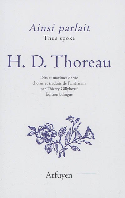 Front cover_Ainsi parlait Henry David Thoreau