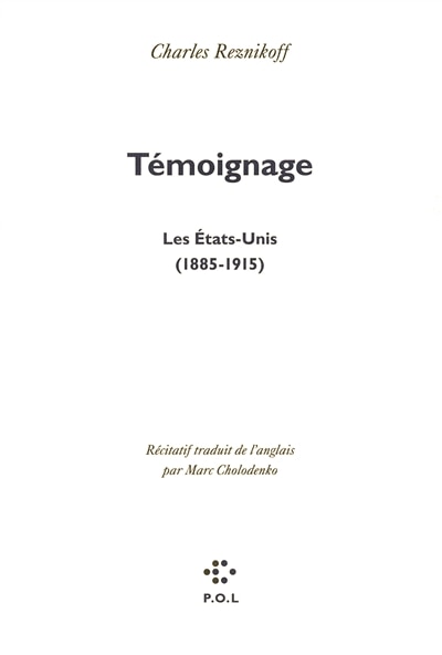 Couverture_Témoignage : les Etats-Unis, 1885-1915 : récitatif