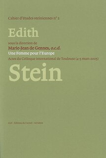 Front cover_Une femme pour l'Europe, Edith Stein (1891-1942) : actes du colloque international de Toulouse (4-5 mars 2005)