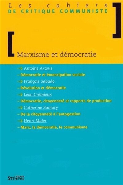 Front cover_Marxisme et démocratie