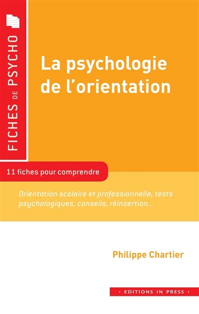 Front cover_La psychologie de l'orientation