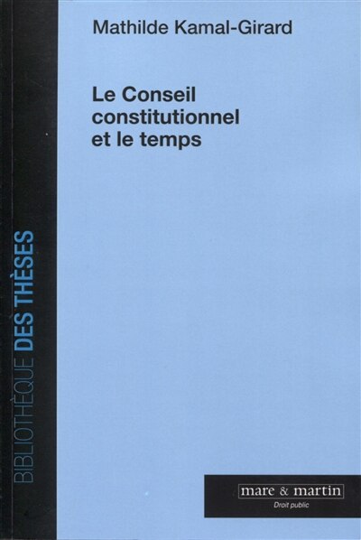 Front cover_Le Conseil constitutionnel et le temps