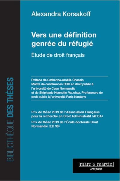 Front cover_Vers une définition genrée du réfugié