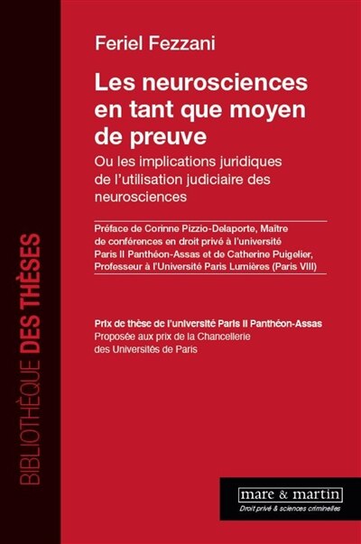 Front cover_Les neurosciences en tant que moyen de preuve ou Les implications juridiques de l'utilisation judiciaire des neurosciences