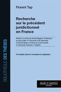 Front cover_Recherche sur le précédent juridictionnel en France
