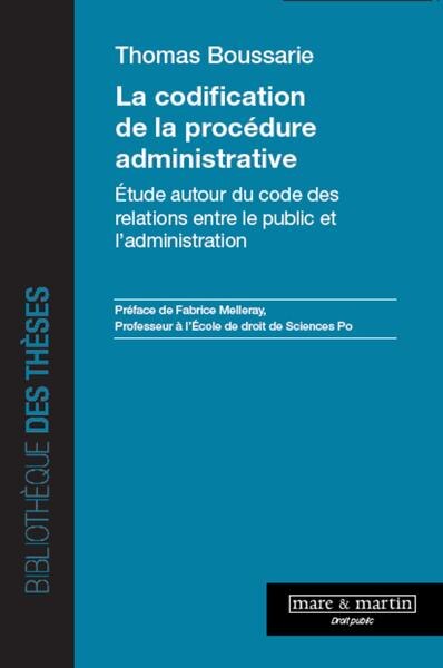 Front cover_La codification de la proc&eacute;dure administrative
