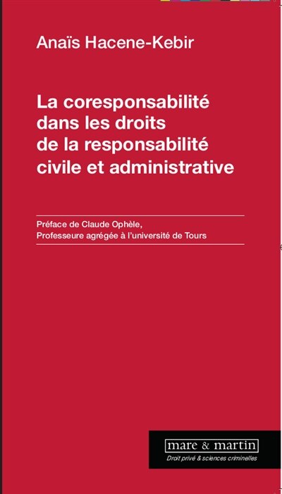 Couverture_La coresponsabilité dans les droits de la responsabilité civile et administrative