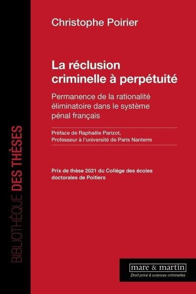 Front cover_La réclusion criminelle à perpétuité
