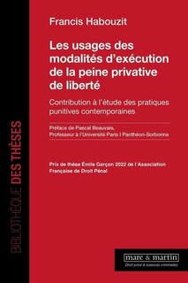 Couverture_Les usages des modalités d'exécution de la peine privative de liberté