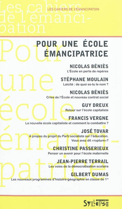 Front cover_Pour une école émancipatrice