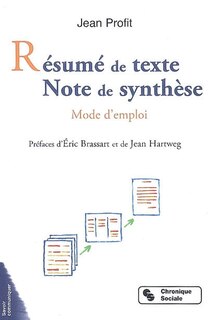 Front cover_Résumé de texte, note de synthèse : mode d'emploi