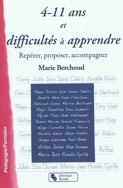 Front cover_4-11 ans et difficultés à apprendre : repérer, proposer, accompagner