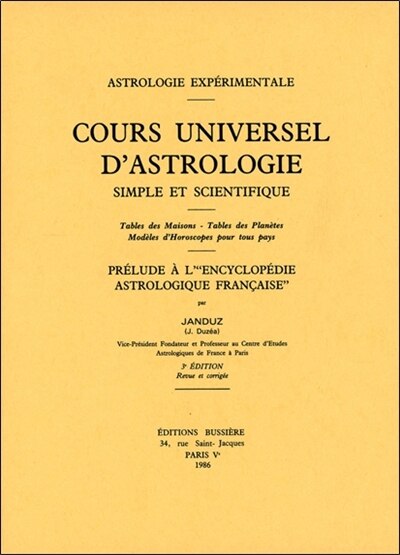 Front cover_Cours universel d'astrologie