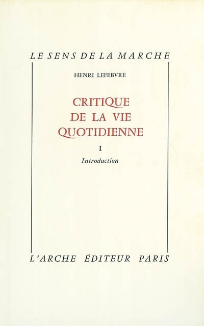 Front cover_Critique de la vie quotidienne, t. 01