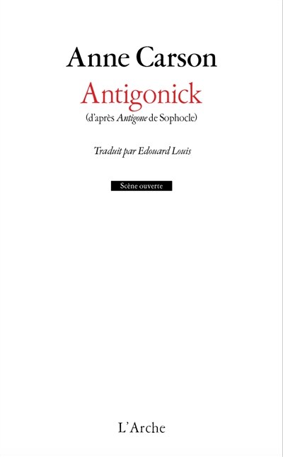 Couverture_Antigonick : d'après Antigone de Sophocle