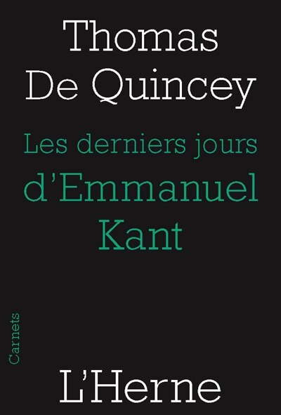 Front cover_Les derniers jours d'Emmanuel Kant