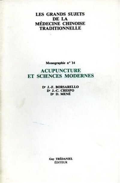 Front cover_Acupuncture et sciences modernes