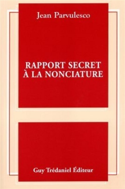 Front cover_Rapport secret à la nonciature