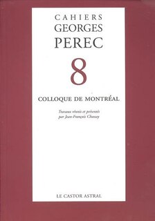 Couverture_Cahiers Georges Perec, n°8. Colloque de Montréal