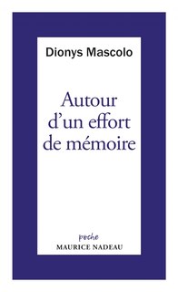 Couverture_Autour d'un effort de mémoire