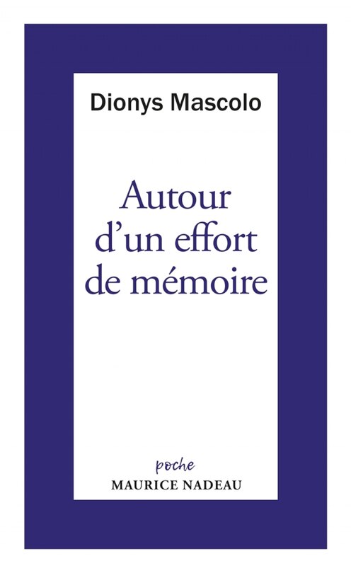 Couverture_Autour d'un effort de mémoire