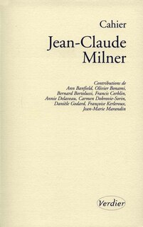 Front cover_Cahier Jean-Claude Milner