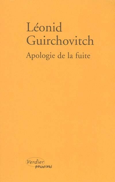 Front cover_Apologie de la fuite
