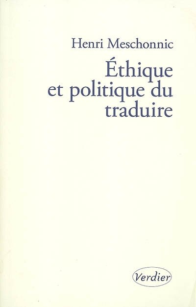 Front cover_Ethique et politique du traduire