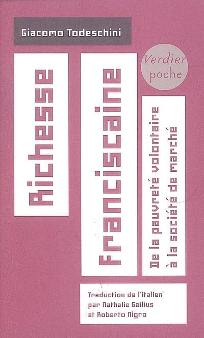 Front cover_Richesse franciscaine : de la pauvreté volontaire à la société de marché