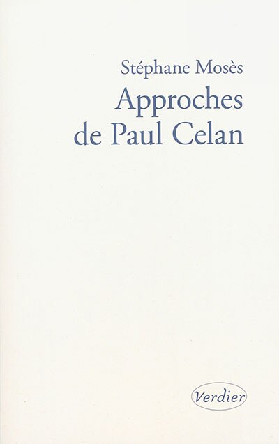 Front cover_Approches de Paul Celan