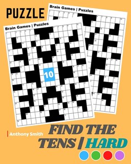 Front cover_NEW!! Find the Tens Math Puzzle For Adults Hard Challenging Math Activity Book For Adults