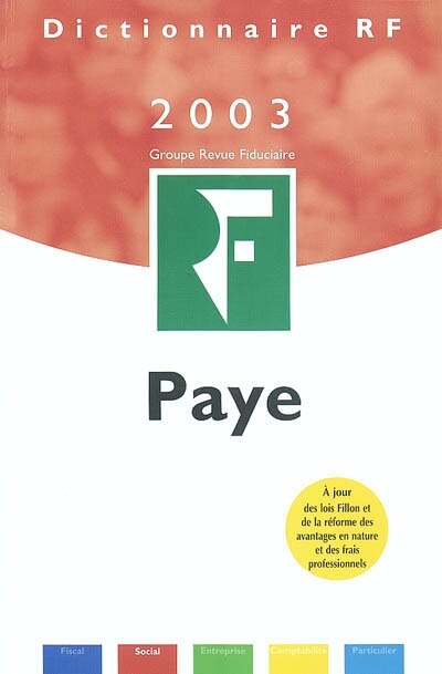 Front cover_Paye 2003