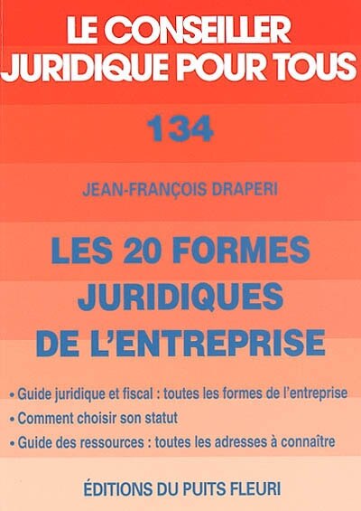 Front cover_Les 20 formes juridiques de l'entreprise : comment choisir son statut ?