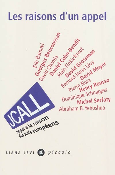 Front cover_JCall : les raisons d'un appel : appel à la raison des Juifs européens