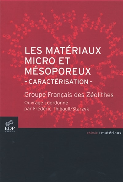 Front cover_Les matériaux micro et mésoporeux : caractérisation