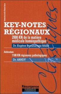Couverture_2.000 key-notes régionaux de la matière médicale homéopathique ; 1.180 key-notes régionaux pathologiques : addendum